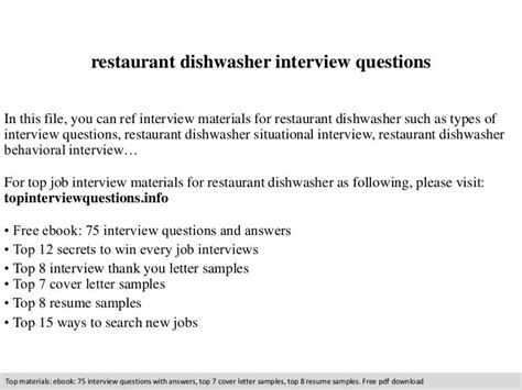 interview questions for a dishwasher|dishwasher interview questions.